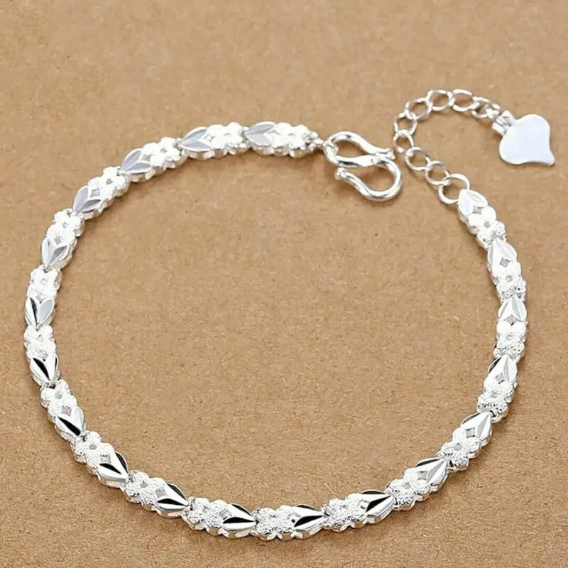 Fine 925 Sterling Silver Noble Nice Chain Solid Bracelet for Women Men Charms Party Gift Wedding Fashion Jewelry Hot Model