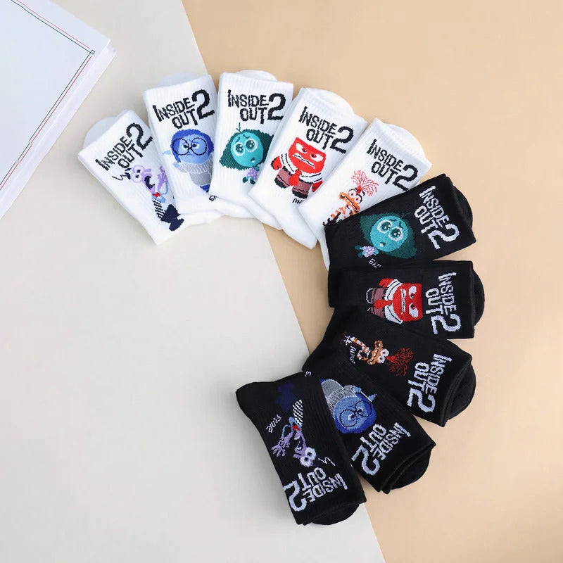 5/10 Pairs of High-Quality Women's Novel Cartoon Pattern Sports Socks Exquisite Cute Soft Comfortable Neutral Gift Socks