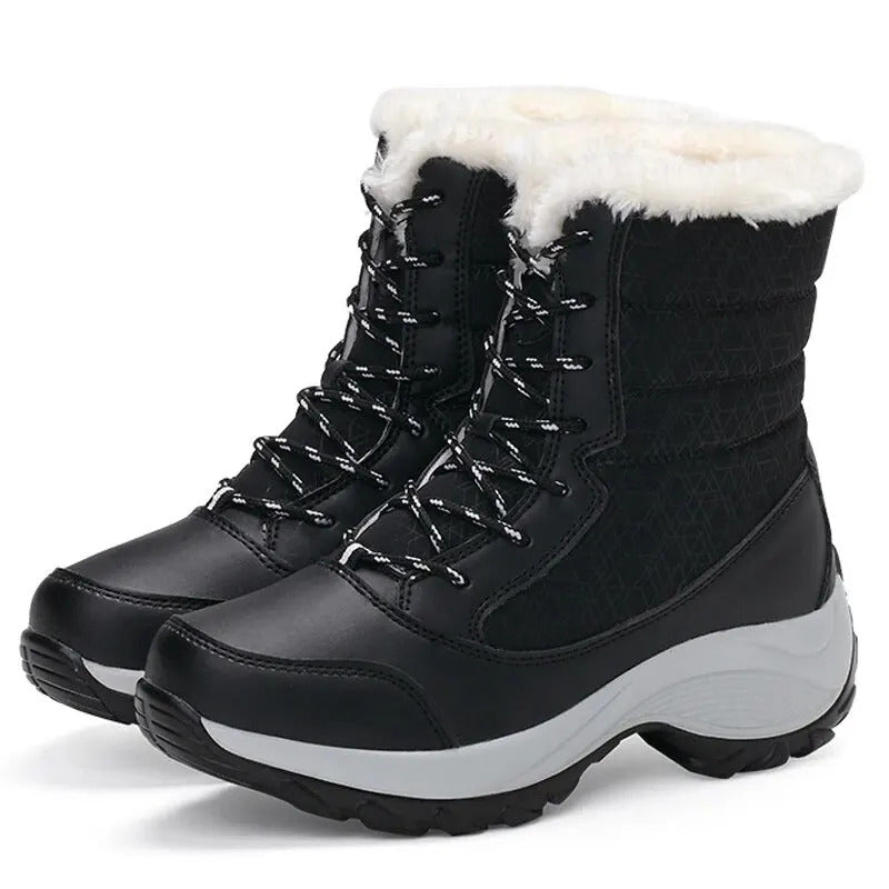 Women Boots Waterproof Heels Boots For Winter 2023 Tren Platform Ankle Boots Keep Warm Snow Shoes Plush Outdoor Short Boots