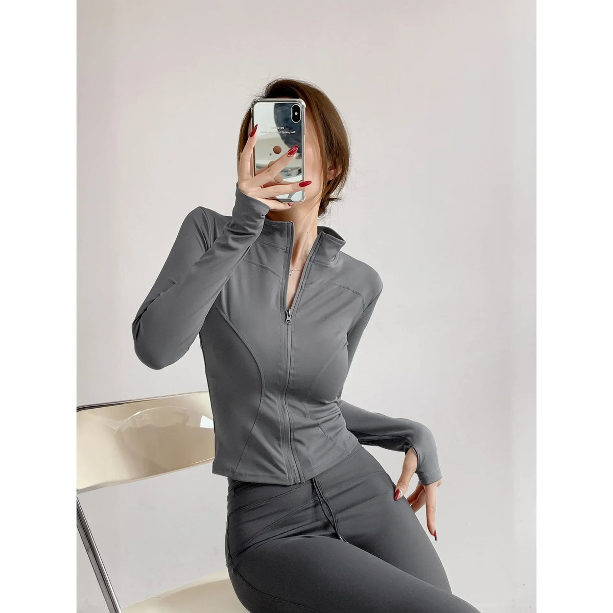 2024 Sun Quick Drying Sports Coat Women's Tight Top Yoga Jacket Long Sleeve Zipper Jacket Running Fitness Women's Jacket S-3XL