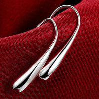 925 Sterling Silver Water Drop Pendants Hoop Earrings For Women Wedding Party Luxury Fashion Jewelry 2022 Christmas Gift