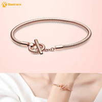 Danturn 925 Sterling Silver Bracelets Gold Heart, Butterfly Crown Women Bangles Luxury Jewelry Anniversary GIft DIY Fashions