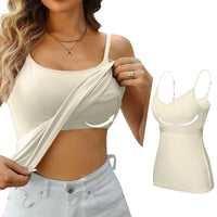 Padded Bra Tank Top Women Modal Spaghetti Solid Cami Top Vest Female Adjustable Camisole With Built In Bra Fitness Clothing