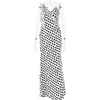 JULISSA MO Sexy Backless  Print Dots Flower Women Maxi Dress Spaghetti Strap Evening Dress Autumn Skinny Elegant Party Clubwear