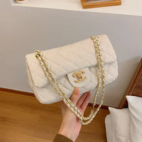 2024 new diagonal chain small square bag, classic texture, simple and fashionable, niche fashion style, luxurious high-end feel