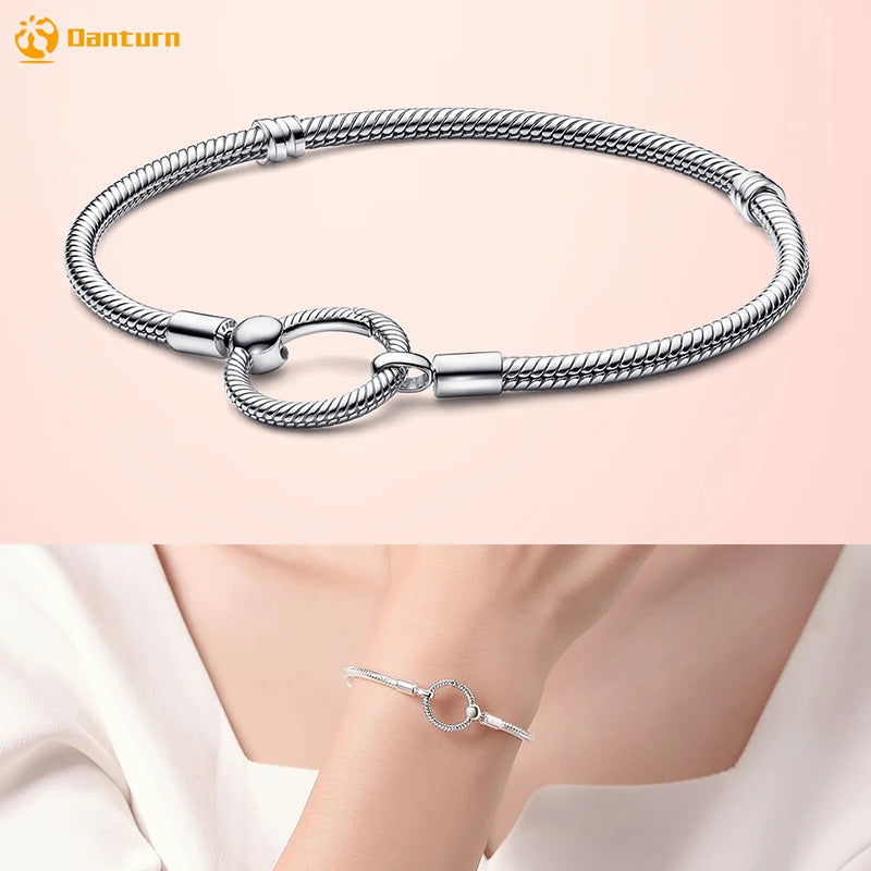 Danturn 925 Sterling Silver Bracelets Gold Heart, Butterfly Crown Women Bangles Luxury Jewelry Anniversary GIft DIY Fashions