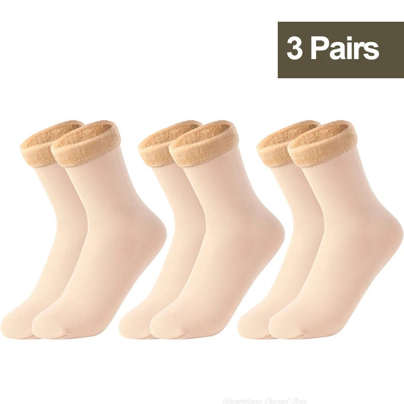 1/2/3/5/10Pairs Thermal Socks Women Winter Warm Thicken Fleece Short Socks Cashmere Wool Socks Snow Velvet Boots Home Floor Wear