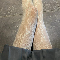 Women Rattan Sexy Stockings Club Party Anti-Snagging Flowers Tights Calcetines Fish Net Stocking Fishnet Mesh Lace Pantyhoses