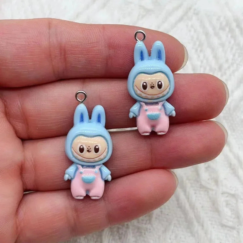 10PCS New Kawaii Rabbit Resin Pendant Fashionable and Charming DIY Necklace Bracelet Earrings Keychain Accessories