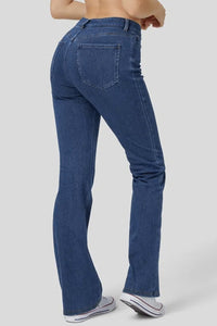 Ashleigh Blue Mid Waist Stretchy Knit Casual Bootcut Jeans