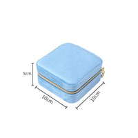 Velvet Jewelry Box For Women Necklace Ring Earrings Organizer Holder Travel Portable Zipper Square Jewelry Storage Case