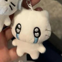 Cute Headphones Kitten Couple Keychain Mini Crying Cat Doll Plush Keyring Cartoon Dog Bee Bag Pendant Charms Backpack Decoration