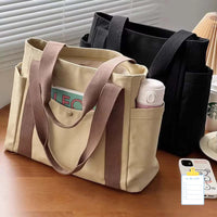 Large Capacity Canvas Tote Bags for Work Commuting Carrying Bag College Style Student Outfit Book Shoulder Bag Bolsos Para Mujer