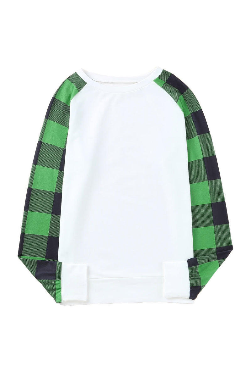 Blank Apparel - Green Buffalo Plaid Long Sleeve Sweatshirt