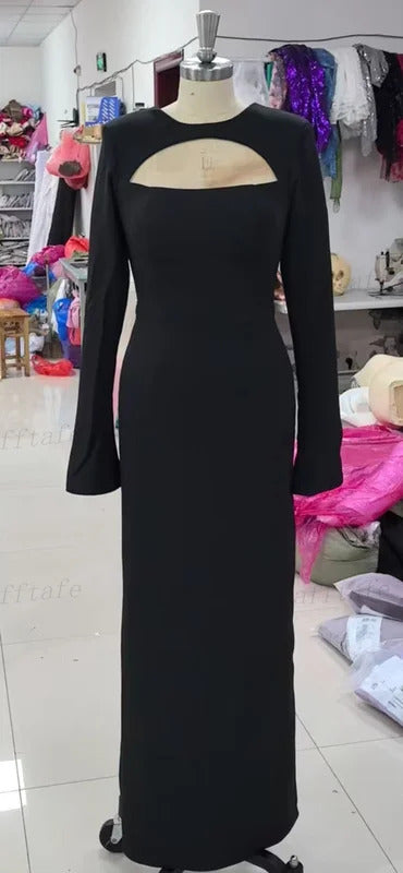 Customized Mermaid Black Prom Dresses Arabia Long Sleeves Formal Evening Dresses Women Wedding Party Gowns vestidos de noche