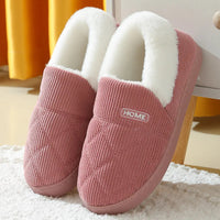 Evshine Women Fur Plush Slippers Men Winter Furry Fashion Warm Ankles Plush Cozy Slides For Home Indoor Soft Sole Cotton Shoes