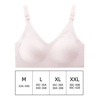 Women's Seamless Bras Ladies Thin Style Jelly Color Soft Breastfeeding Bra Wireless Underwear Comfortable Lingerie Deep V Gather