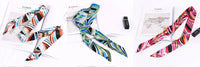 New Print Flower Small Scarf for Women Handle Bag Ribbons Brand Fashion Head Scarf Small Long Skinny Scarves Wholesale Headbands