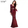 Shinny Gold Sequined V Neck Sleeveless Elegant Evening Dresses Sexy Robe De Soiree Formal Dress Luxury Mesh Club Party Vestidos