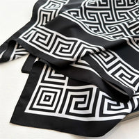 New Fashion Luxury Printing 90*90CM Women Scarf Satin Twill Square Big Shawl Elegant Headscarf Beach Sun Protection Bandana