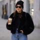 black fur coat