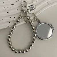 Metal Key Chain with Heart Shaped Mirror y2k Style Bag Pendant Sweet Cool Trendy Fashion Pendant