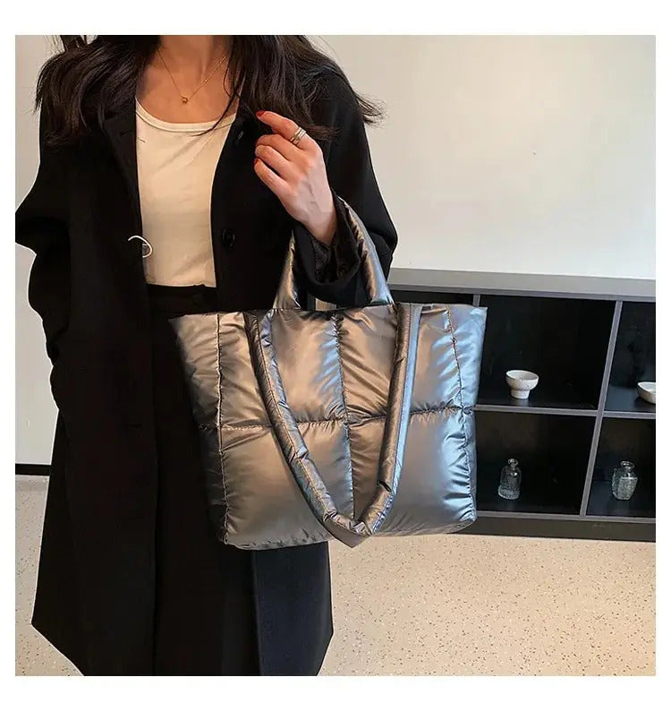 Handbag Female Large-capacity Bag Female New Tide Fashion Shoulder Bag Fall And Winter Cotton Bag Hundred Tote Bag