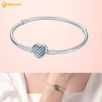 Danturn 925 Sterling Silver Bracelets Gold Heart, Butterfly Crown Women Bangles Luxury Jewelry Anniversary GIft DIY Fashions