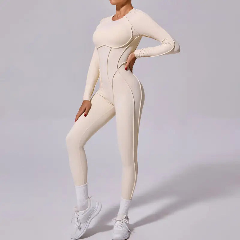 New Autumn/Winter Women's One-piece Yoga Jumpsuit leggings Long-sleeved Sexy Backless Slim Fit Sports Outfit