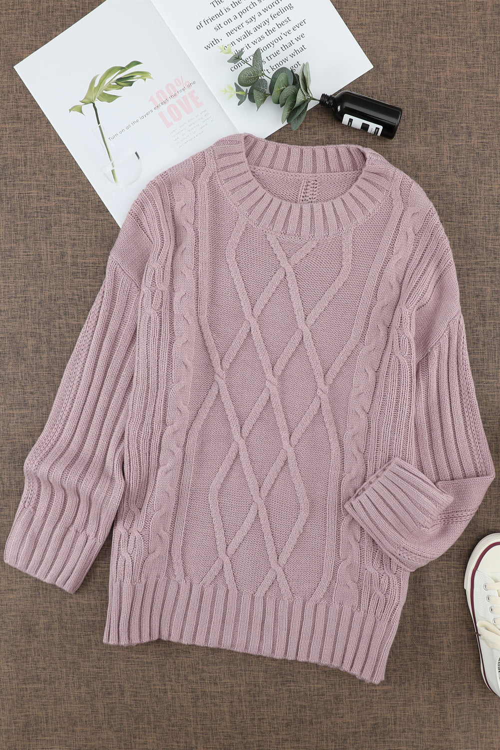 Wine Oversize Thick Pullover Sweater