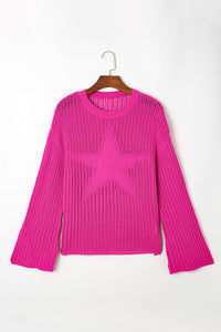 Rose Seeing Stars Oversized Sweater