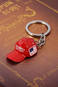 Fiery Red Make America Great Again Cap Pendant Keychain