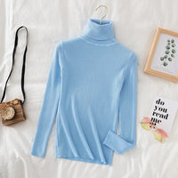 Turtleneck Sweater Women Knitted Soft Pullovers cashmere Jumpers Basic Solid Soft Sweaters Women Autumn Winter Casual Top