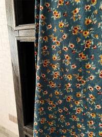 ◆ Thick Corduroy ~ Floral Warm Oversized Swing Autumn and Winter Inner wear Suspender Skirt Dress