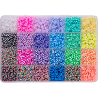 14400/4200/2400pcs Assorted Polymer Clay Beads Kit for DIY Jewelry Making - Handmade Craft for Bracelet, Necklace, Earrings