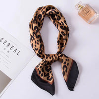 Luxury Fashion Print 70*70cm Silk Square Scarf Women Soft Satin Hairband Neckerchief Tie Female Headband Foulard Bag Ribbon