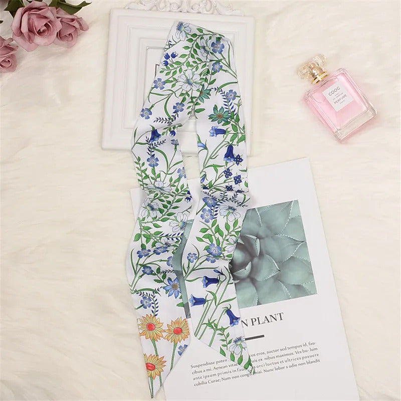 Horse Printing Bag Scarf 2024 New Small Skinny Silk Scarf Women Luxury Brand Foulard Women Tie Fashion Head Scarves For Ladies