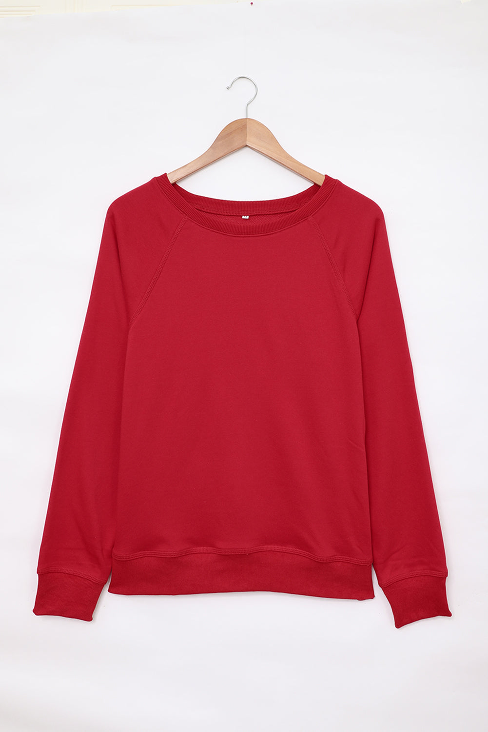 Fiery Red Baseball Mom French Terry Cotton Blend Sweatshirt