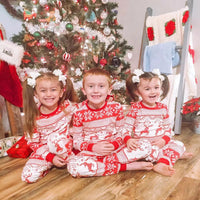 2024  Christmas Family Pajamas Set Adult Kid Sleepwear 2PCS Family Pyjamas Sets Deer Tops +Pants Xmas Family Matching Clothes