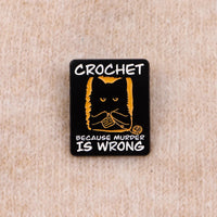 Black Cat Crochet Enamel Pin Funny Brooch Pines Lapel Pins Badge on Backpack Clothing Accessories Animal Jewelry Friends Gifts