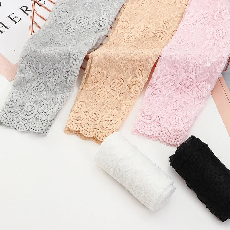 Summer Sunscreen Lace Arm Sleeve Women Long Mesh Yarn Arm Cover Sun UV Protection Fingerless Arm Cuffs Outdoor Driving Gloves