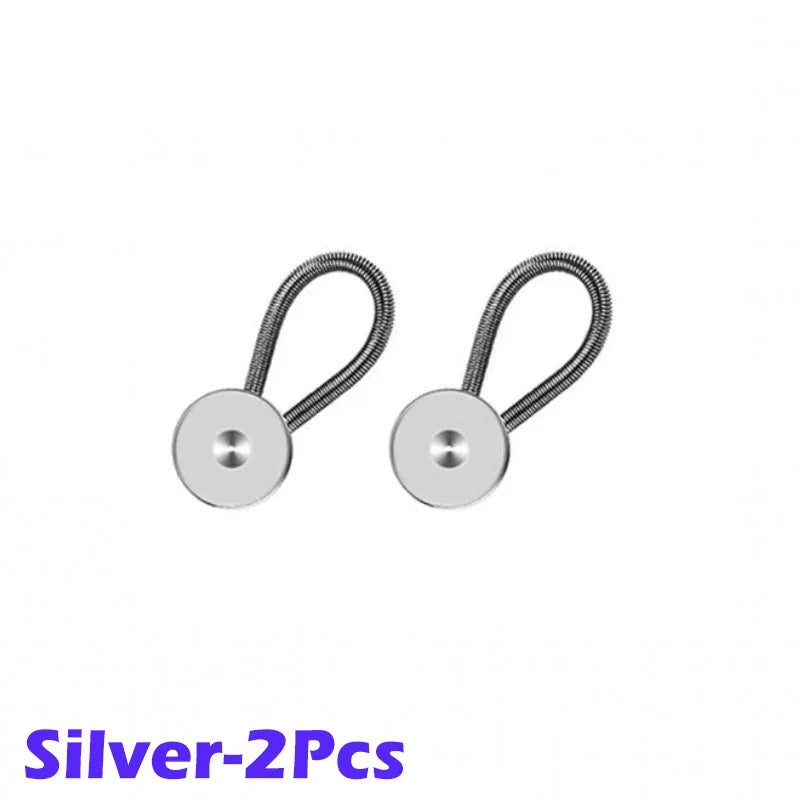 10MM Metal Elastic Collar Extenders Button Extenders for Shirt Dress Trousers Coat Collars Free Sewing Waistband Expander