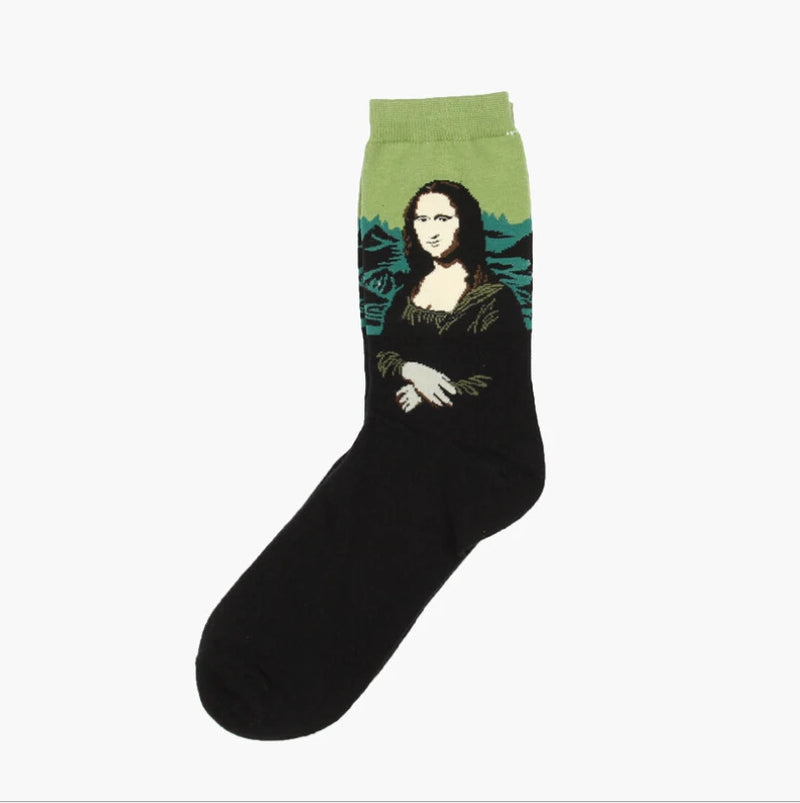 Autumn winter Retro Women Art Van Gogh Mural World Famous Oil Painting Series Men Socks Funny Socks