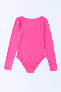 Rose Long Sleeve Square Neck Bodysuit