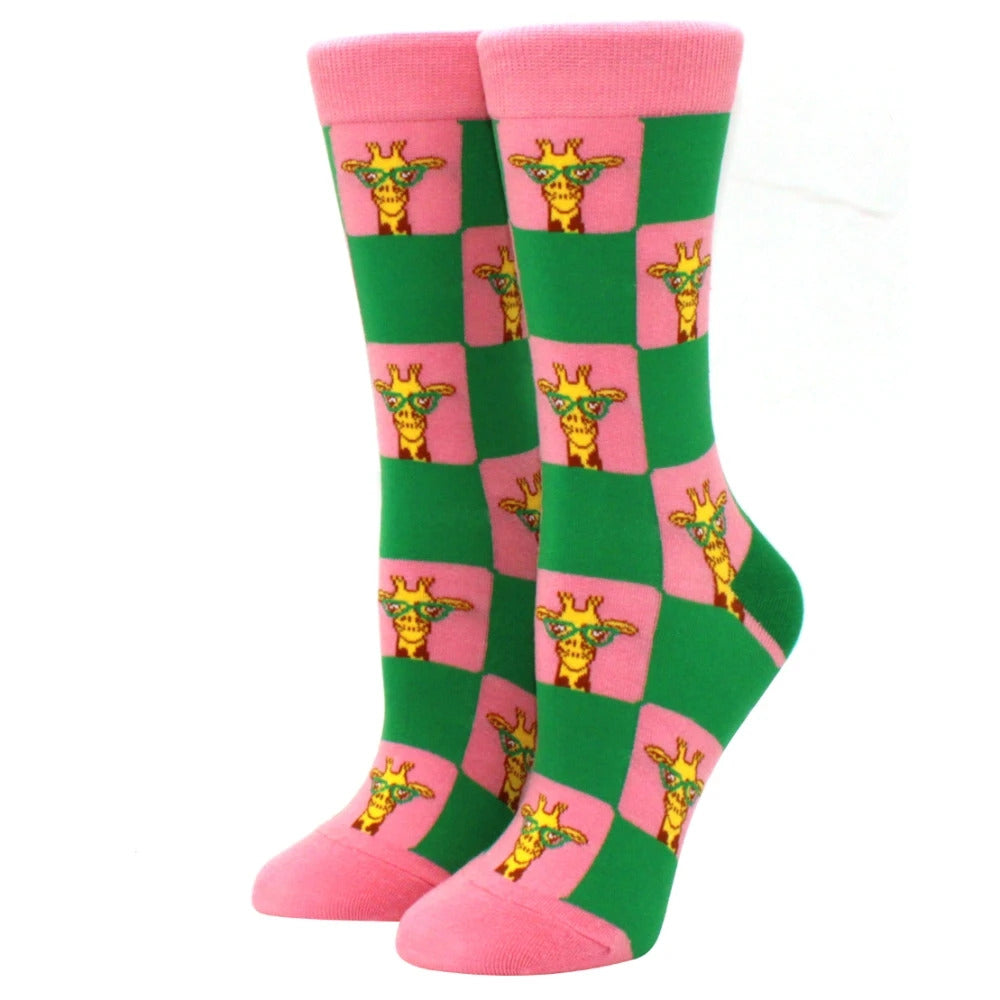 1 Pair Kawaii Women Socks Happy Funny Socks Fruit Harajuku Candy Colors Mid Socks Casual Crew Socks Women Size 35-42 Short Socks