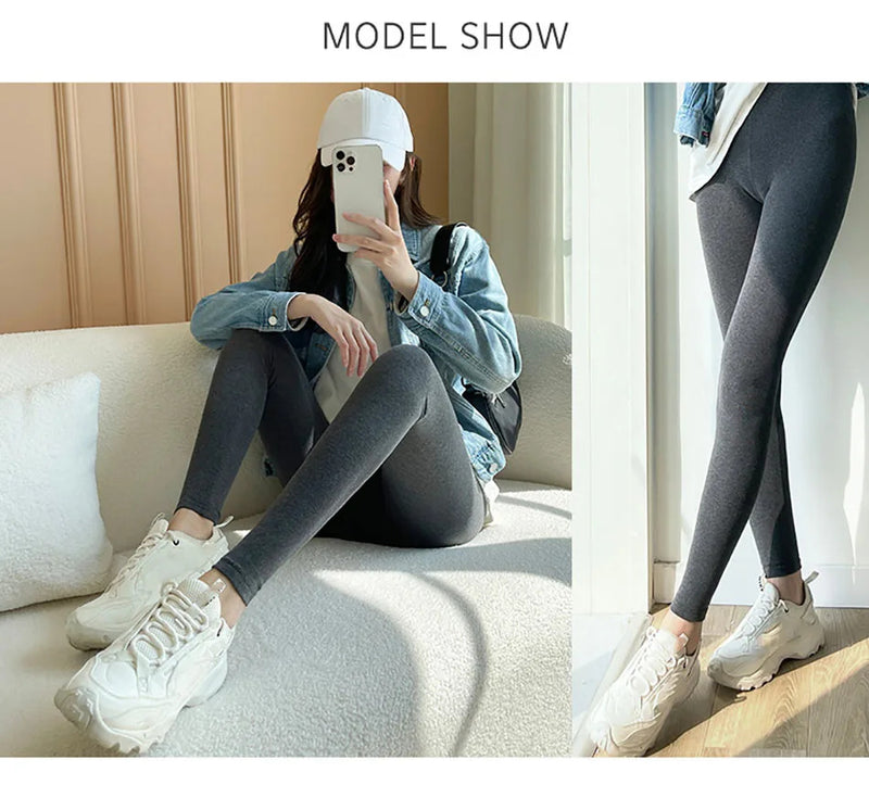 Women's Winter Leggings Slimming Velvet Thermal Pants Tight Grey Leggings Skinny Thick Warm Leggings for Women with Fleece