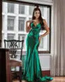 New Summer Prom Dress Women'S Sling Sleeveless Solid Color Dress One Word Neck Slim Fit Open Back Slit Red Sexy Dress