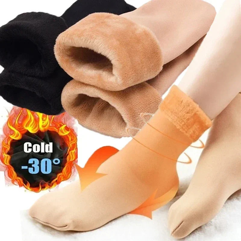 5Pair New Women Winter Thicken Warm Short Socks Thermal Cashmere Wool Socks Nylon Snow Velvet Boots Home Floor Calcetines Mujer