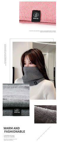 Fashion Women Knitted Scarf Solid Cashmer Like Winter Snood Scarves Lady Warm Thick Unisex Men Neck Scarfs Ring