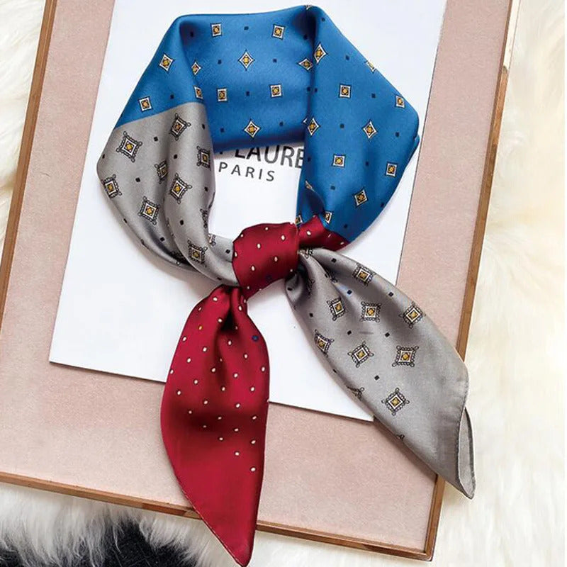 Print 70cm Silk Satin Headkerchief Women Luxury Design Neck Tie Scarf Female Hair Hand Wrist Foulard Shawl Hijab Bandana New